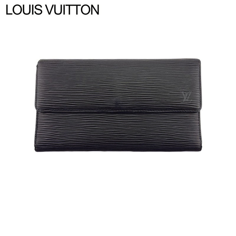Louis Vuitton Long Purse M63382 Porte Tresor Black Wallet Case