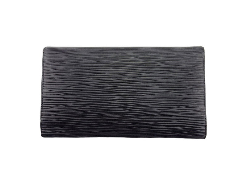 Louis Vuitton Long Purse M63382 Porte Tresor Black Wallet Case
