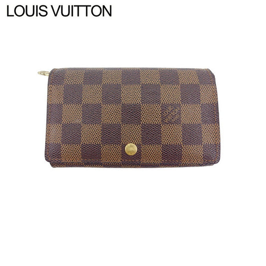 Louis Vuitton Long Purse N61730 Portonebi Tresol Brown Beige Gold Wallet Case