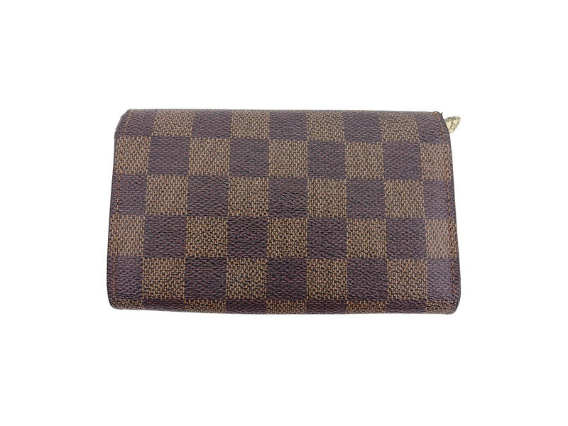 Louis Vuitton Long Purse N61730 Portonebi Tresol Brown Beige Gold Wallet Case