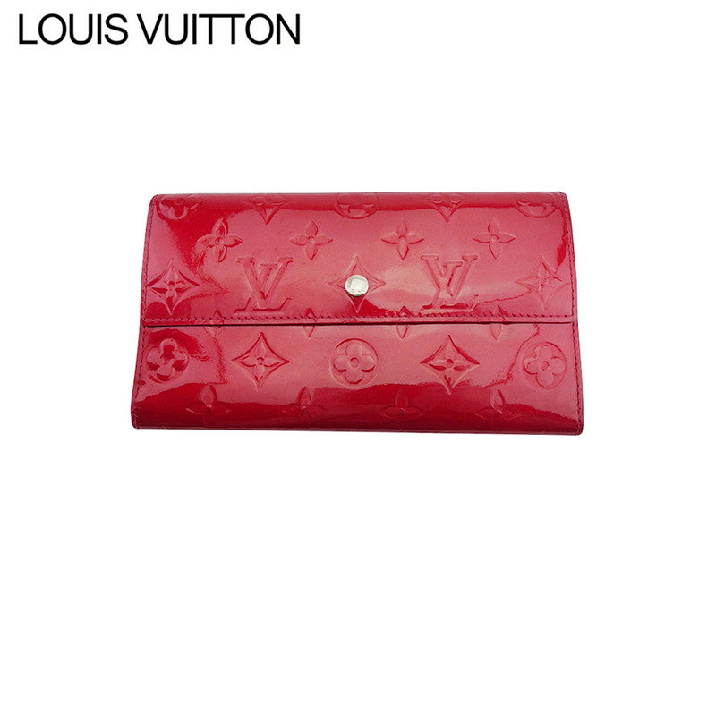 Louis Vuitton Long Purse M93531 Portefeuille International Red Gold Wallet Case