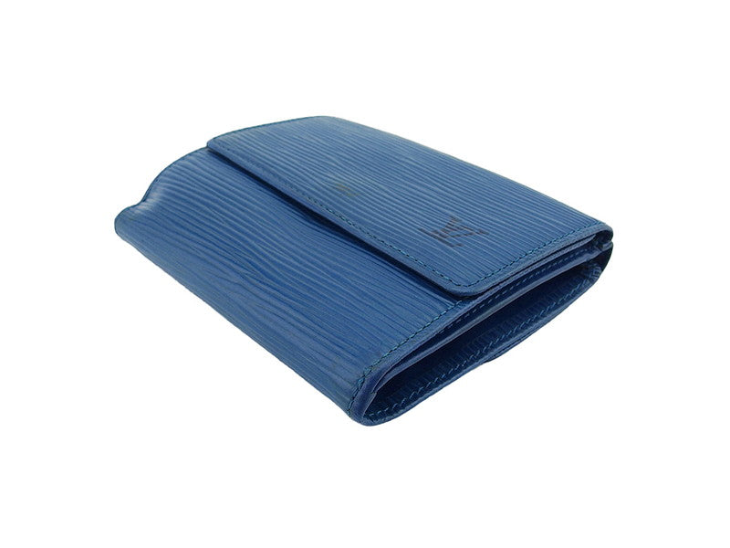 Louis Vuitton Bifold M63485 Porte Monnaie Billets Blue Wallet Case