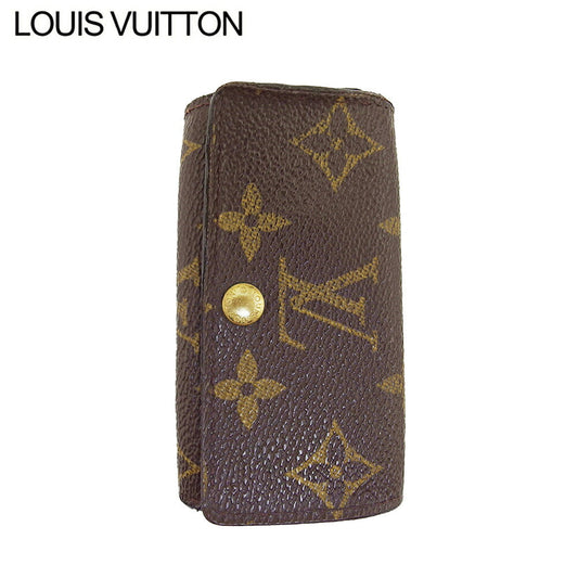 Louis Vuitton Key holder x Brown Beige Gold Key Chain T23702