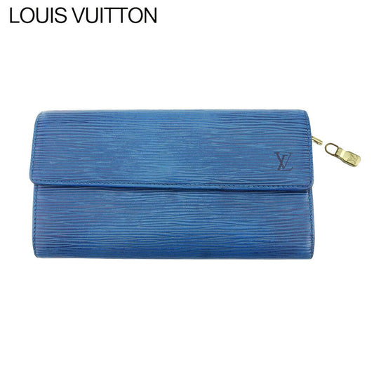 Louis Vuitton Long Purse M63575 Pochette Porto Blue Wallet Case