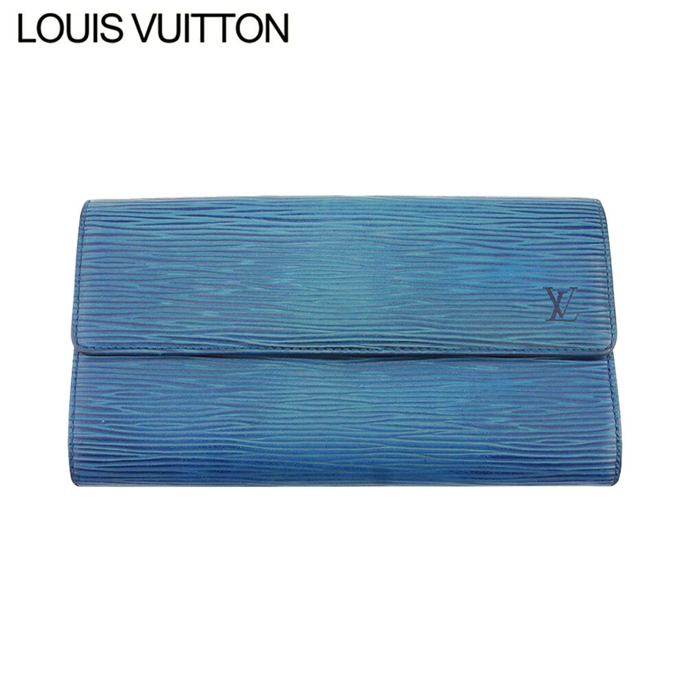 Louis Vuitton Long Purse M63575 Pochette Porto Blue Wallet Case T23814