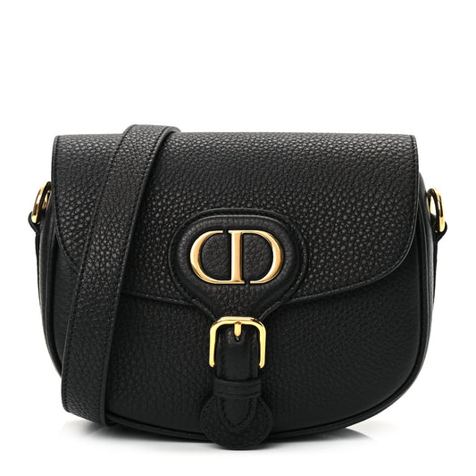 Dior Crossbody Bag Christian Grained Calfskin Bobby Black Small Flap
