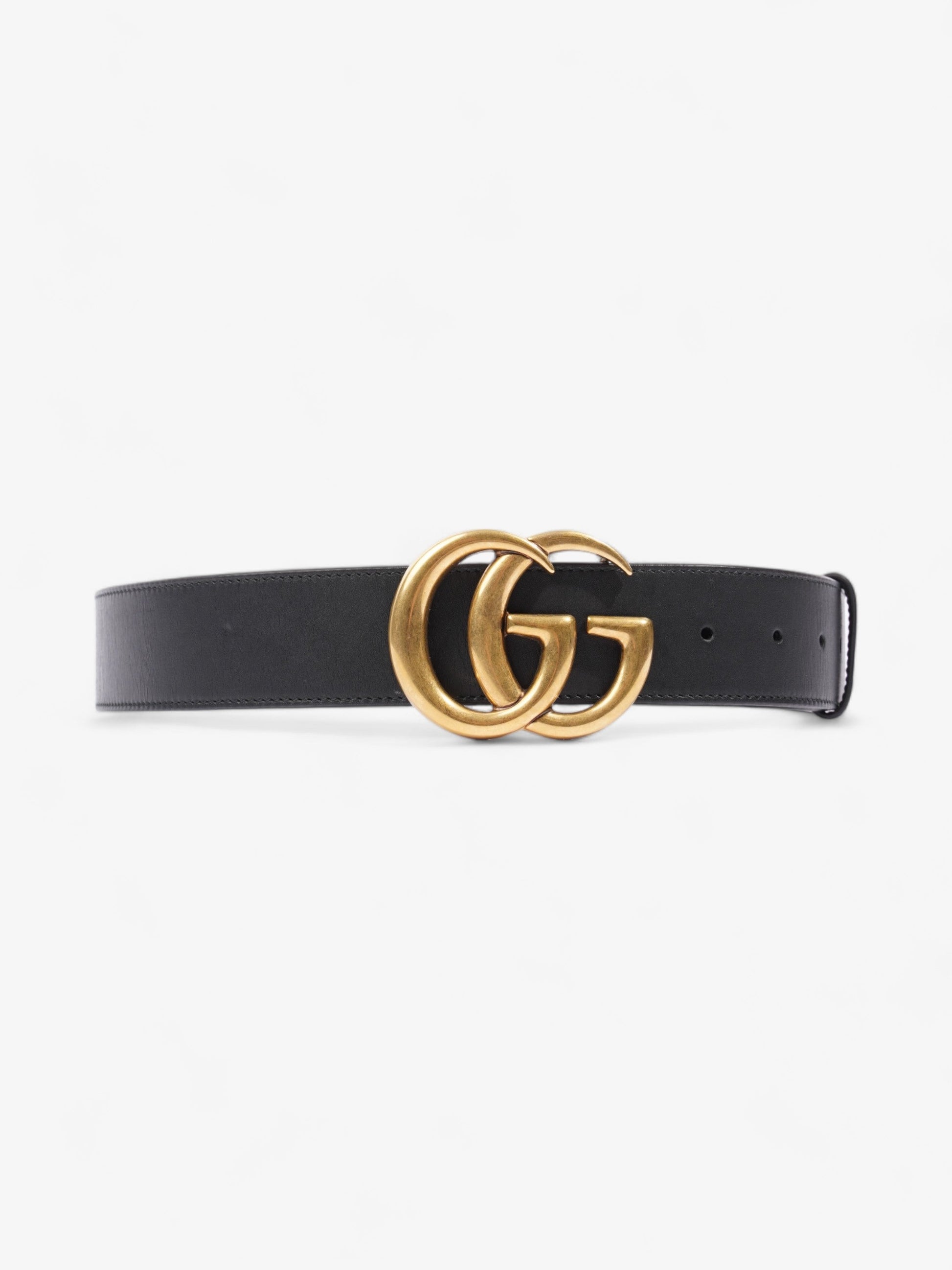 Gucci Marmont Wide Belt Handbag Leather Black Accessory 90Cm 38