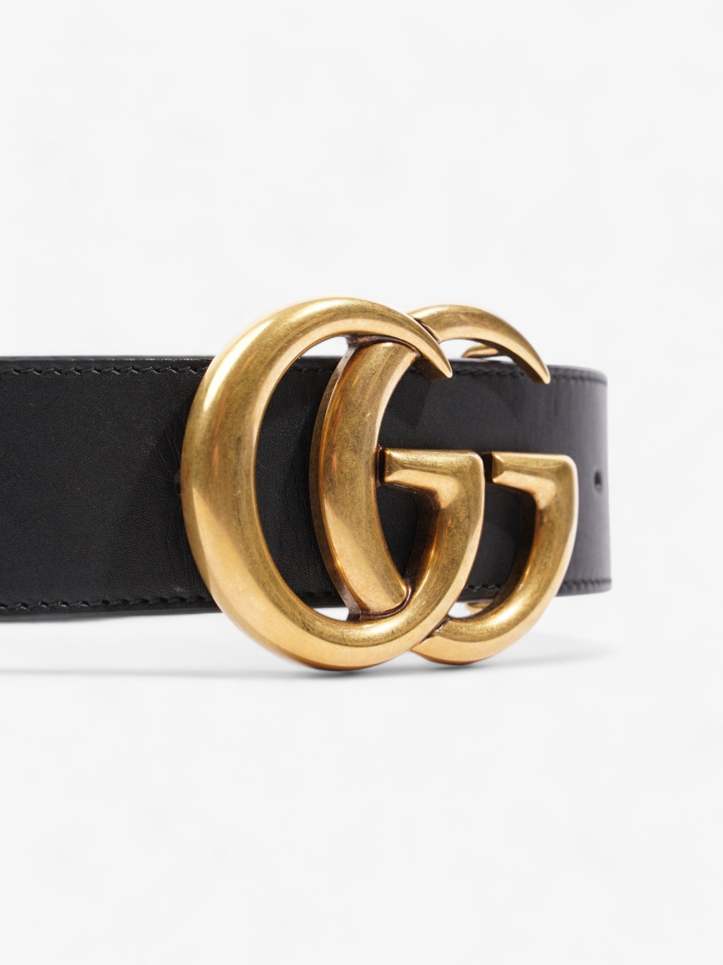 Gucci Marmont Wide Belt Handbag Leather Black Accessory 90Cm 38