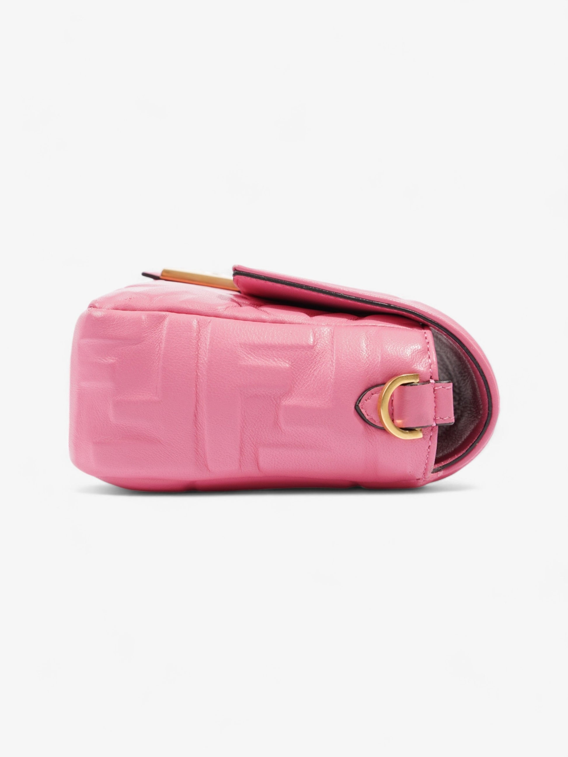 Fendi Baguette Fluorescent Nappa Shoulder Bag Leather Pink