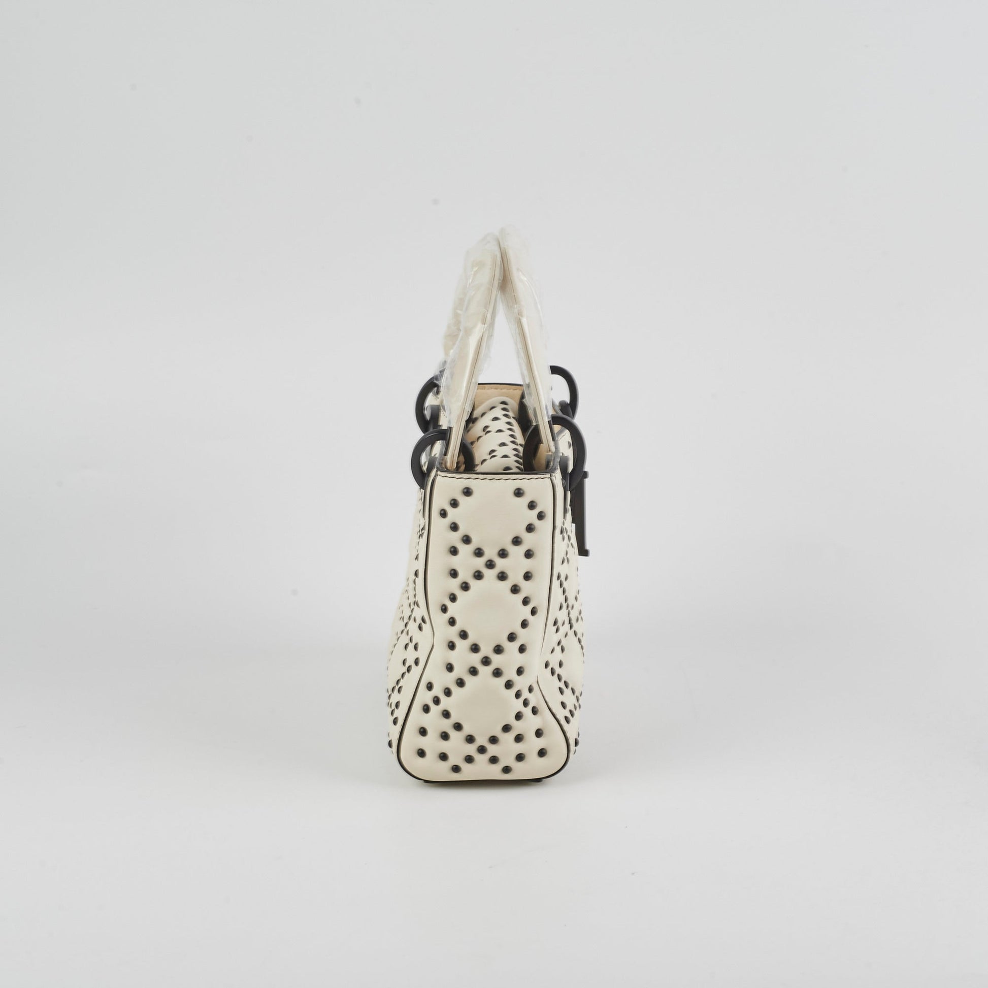 Dior Christian Lady Studded Ivory Crossbody Bag Mini
