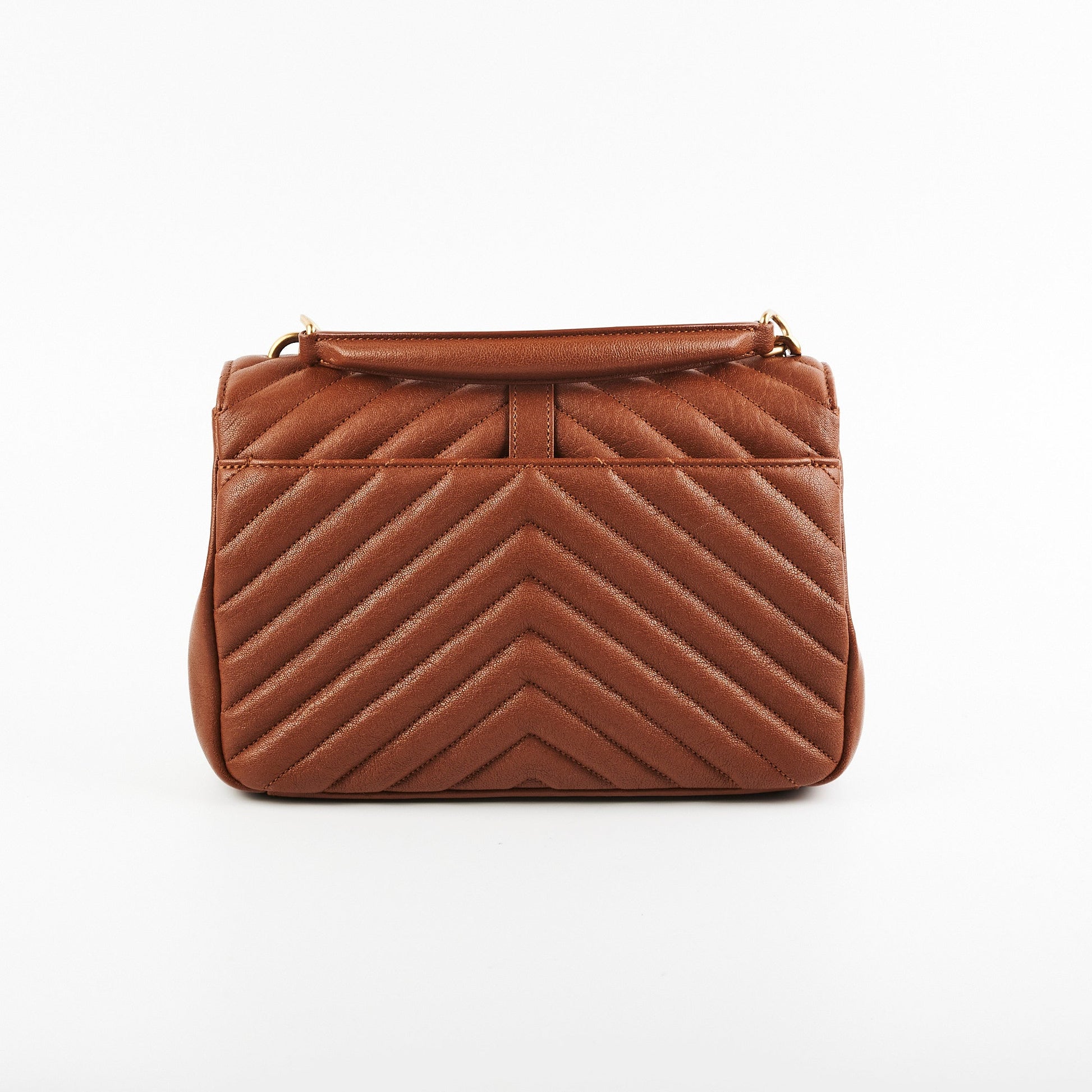 YSL Saint Laurent College Bag Brown Medium Crossbody Bag