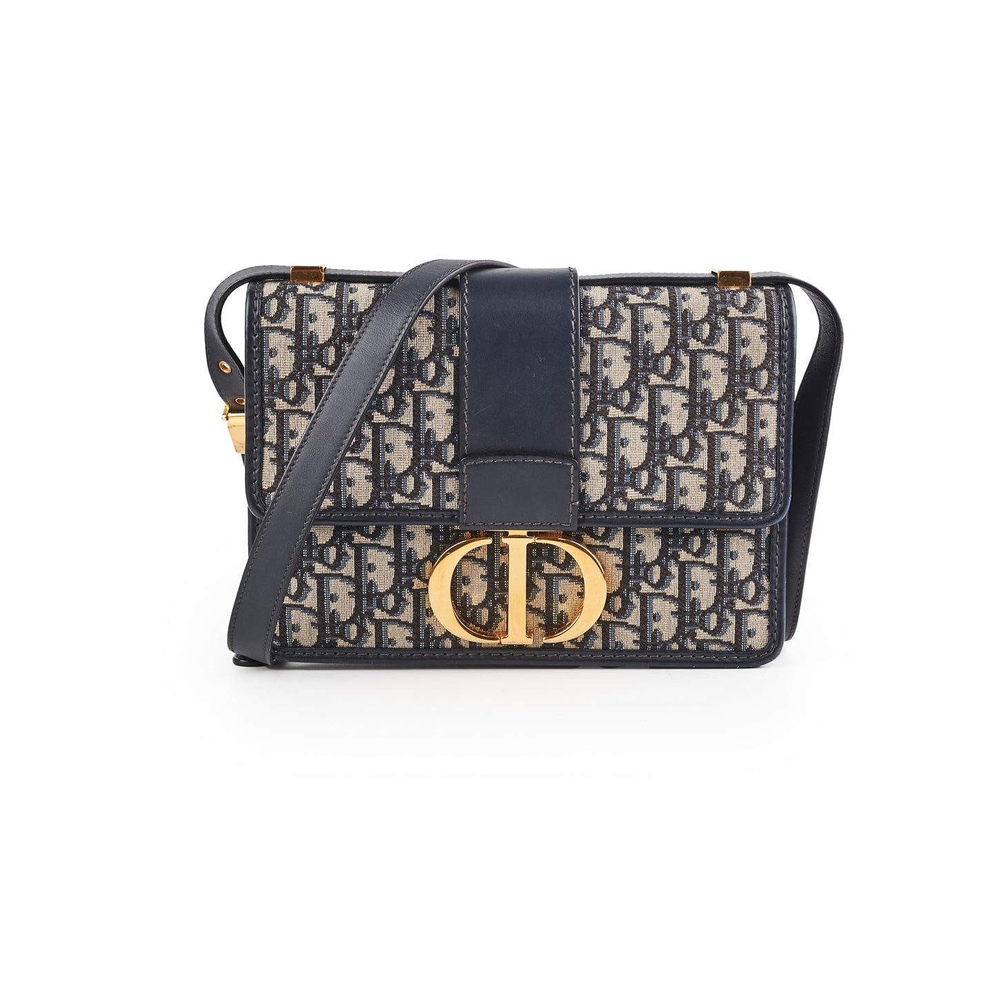 Dior Christian Montaigne Oblique Crossbody Bag Navy Montaigne Navy Oblique