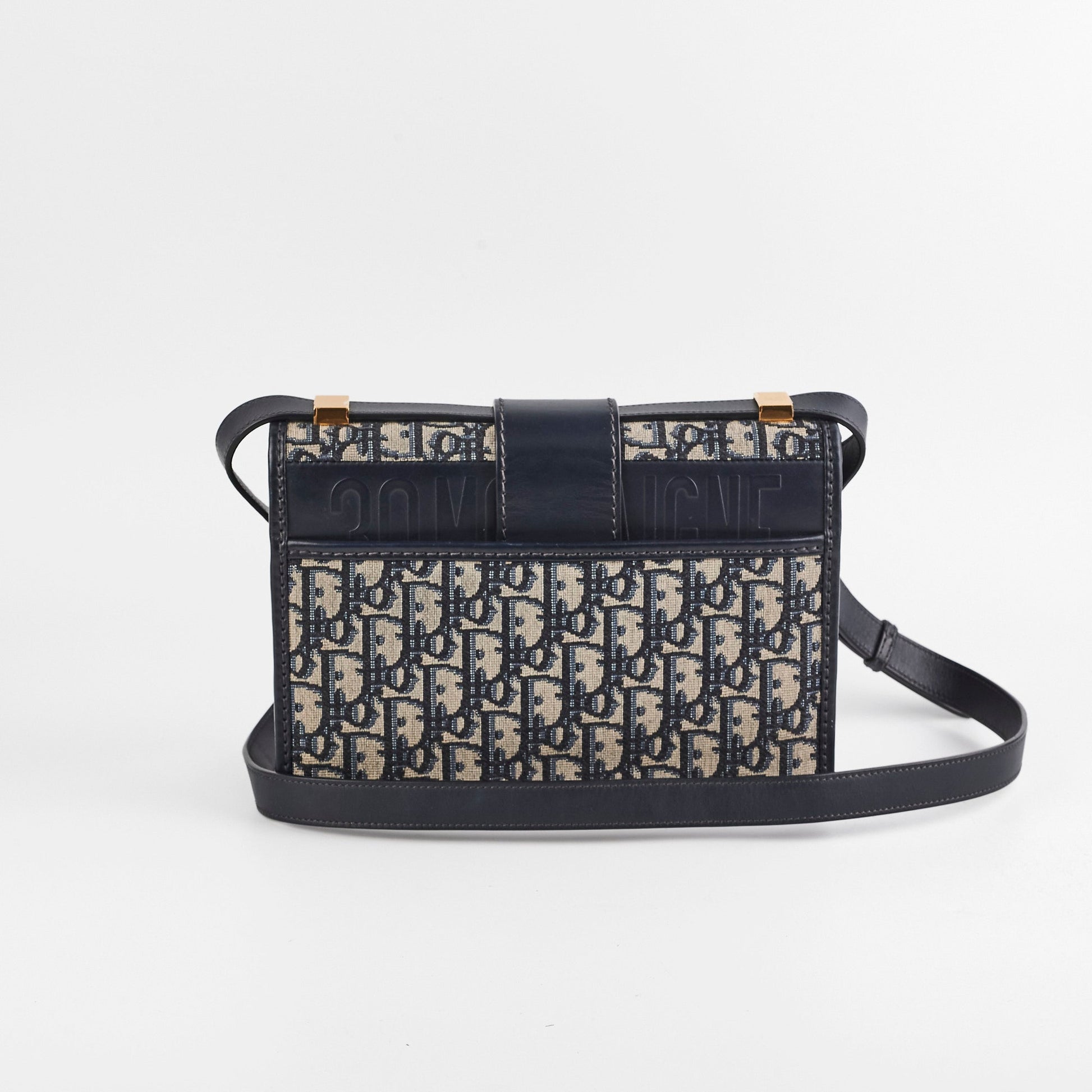 Dior Christian Montaigne Oblique Crossbody Bag Navy Montaigne Navy Oblique
