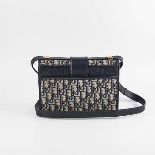 Dior Christian Montaigne Oblique Crossbody Bag Navy Montaigne Navy Oblique