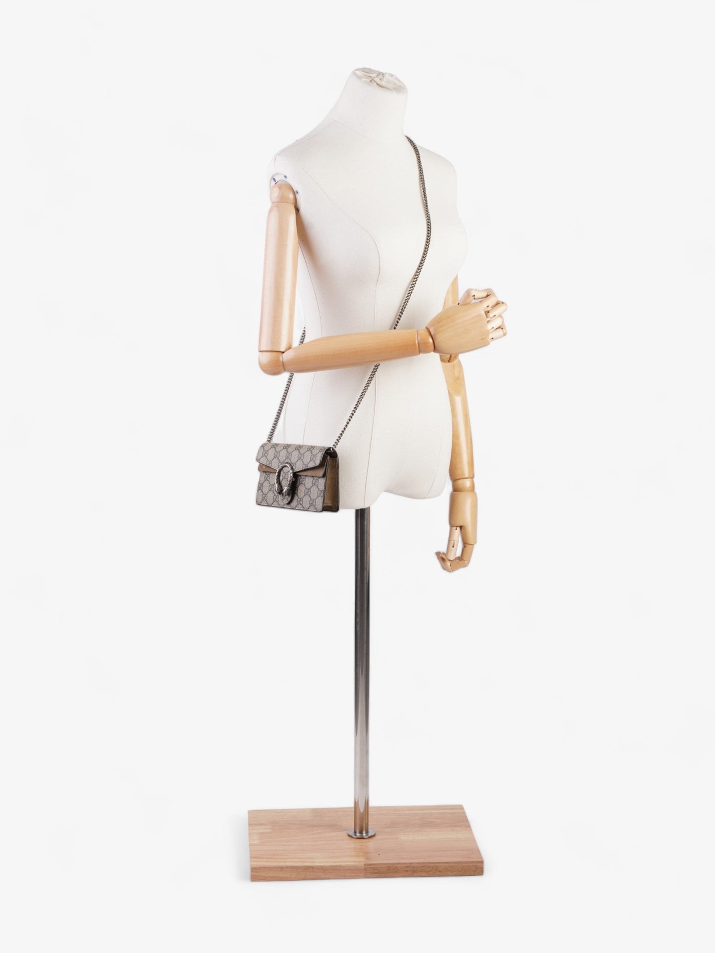Gucci Dionysus Super And Ebony Supreme Coated Shoulder Canvas Beige Shoulder Bag