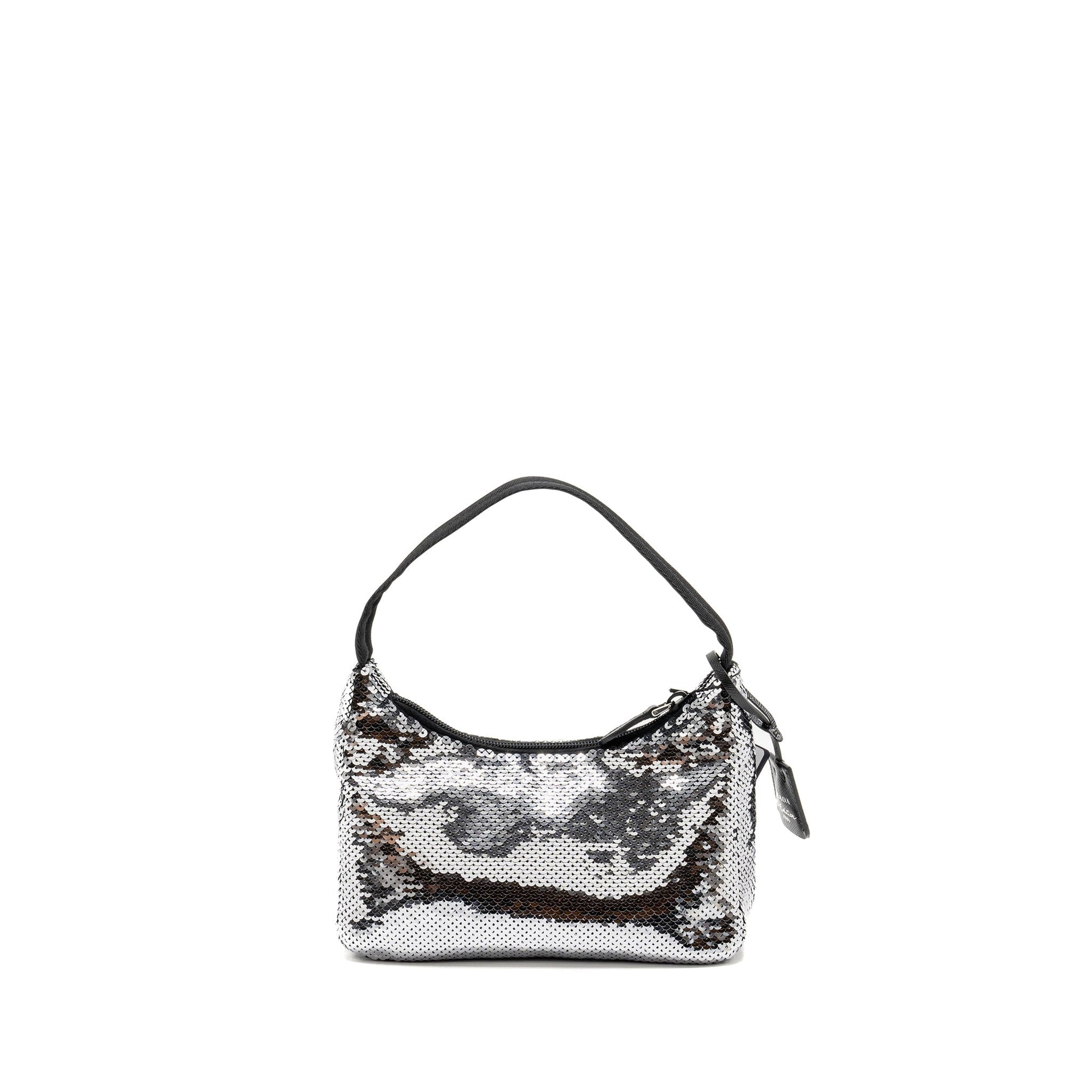 Prada Re Edition Purse Sequin Argento Handbag Mini Travel Bag
