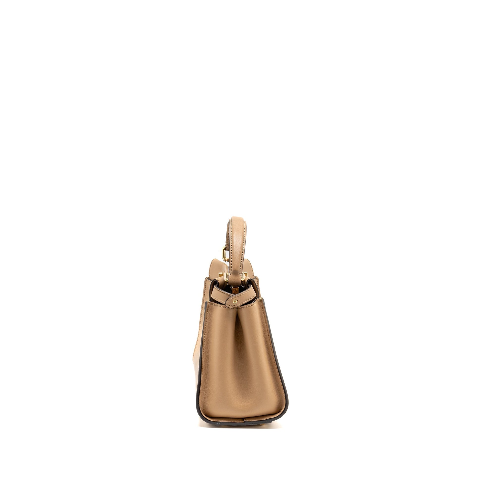 Fendi Peekaboo Calfskin Handbag Beige Mini Travel Bag