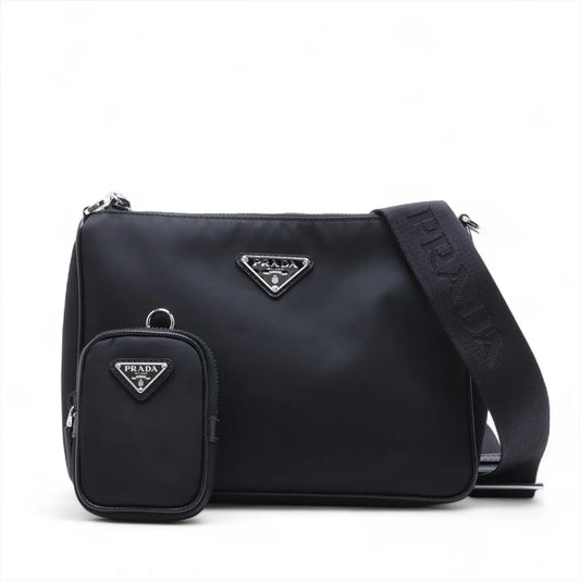 Prada Handbag Re- and Shoulder Bag Leather Nylon Saffiano
