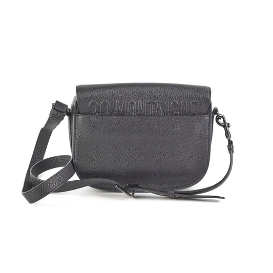 Dior Christian Grained Calfskin Bobby Crossbody Bag Black Medium Flap