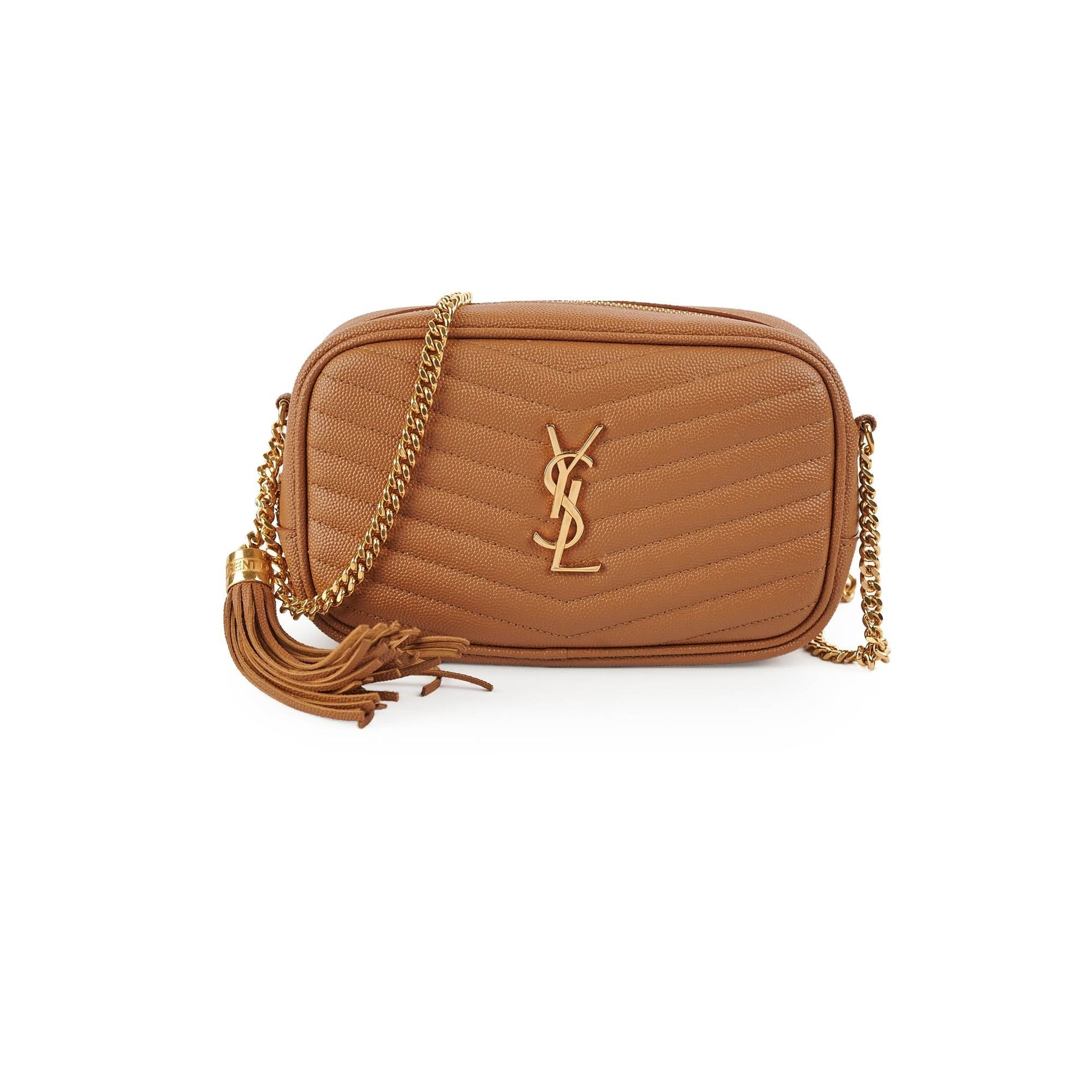 YSL Saint Laurent Lou Crossbody Bag Tan Mini