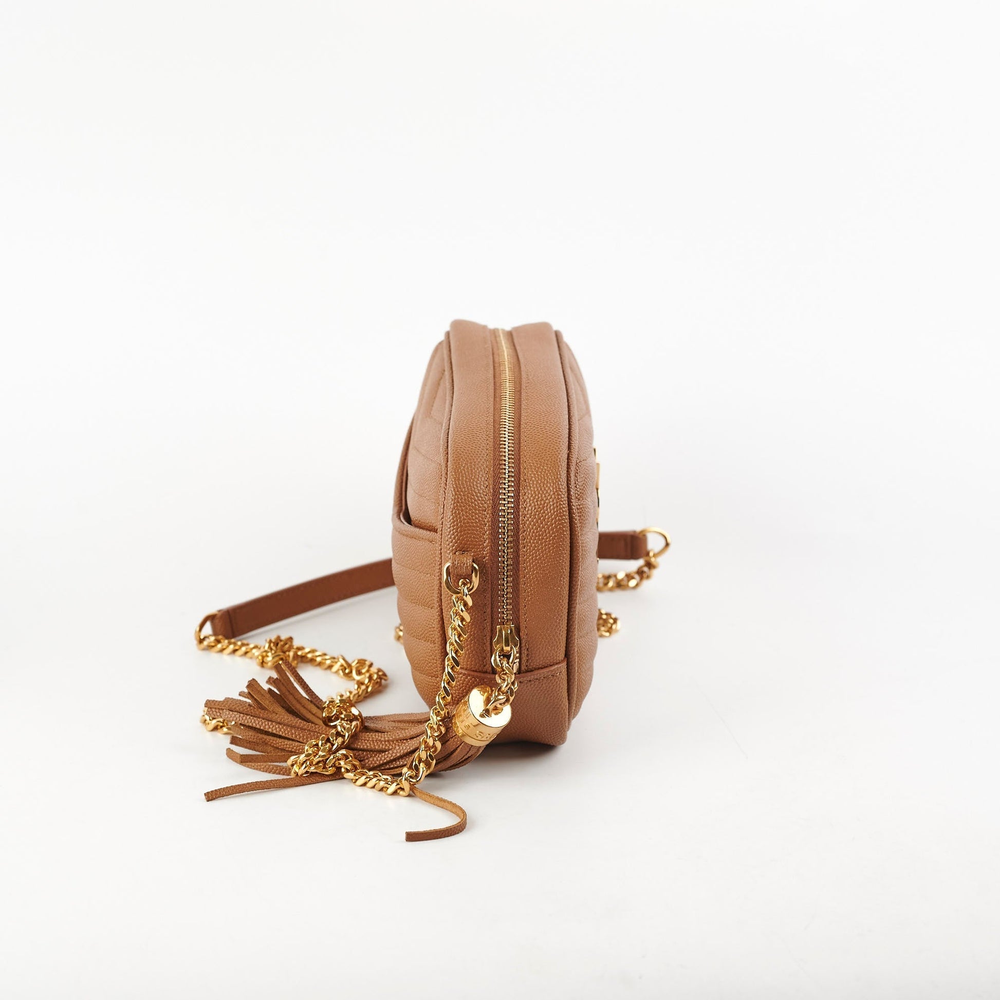 YSL Saint Laurent Lou Crossbody Bag Tan Mini