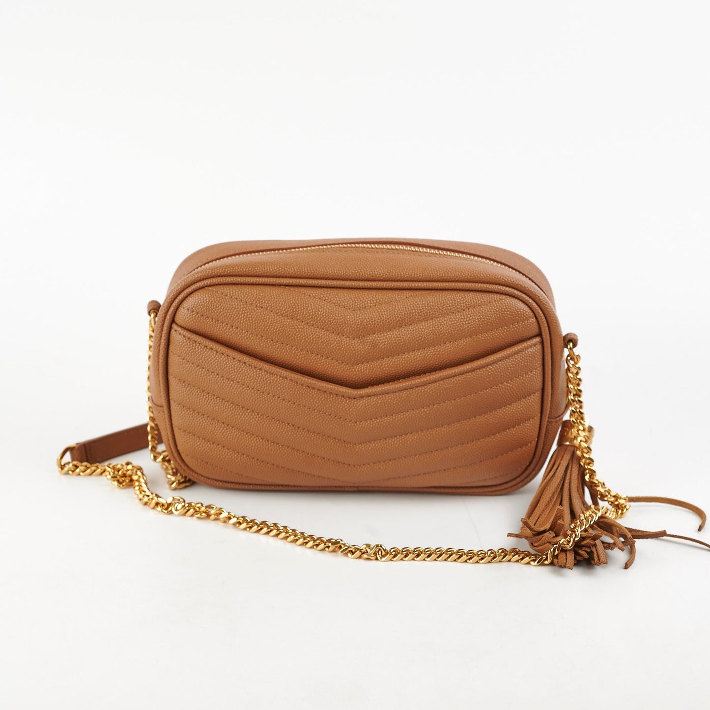 YSL Saint Laurent Lou Crossbody Bag Tan Mini