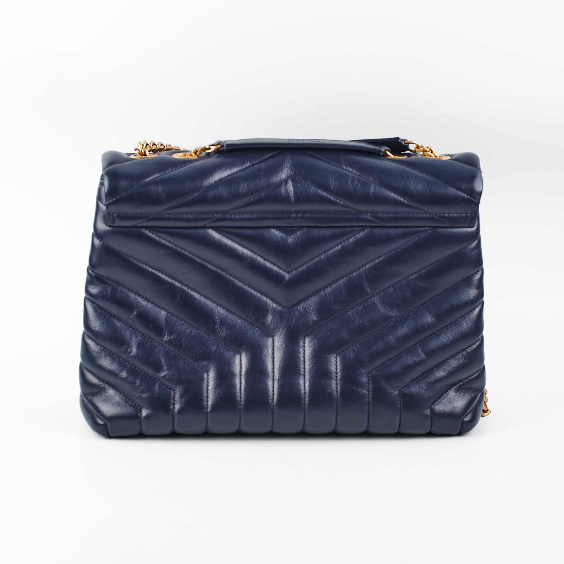 YSL Saint Laurent Loulou Bag Navy Medium Shoulder Bag