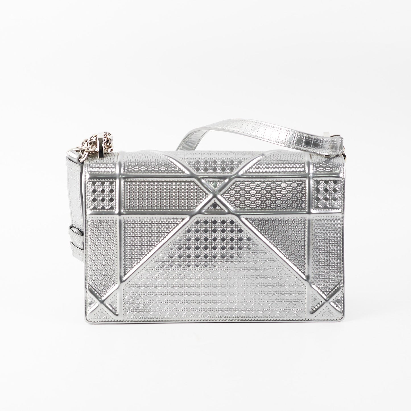 Dior ama Metallic Crossbody Bag Silver Medium