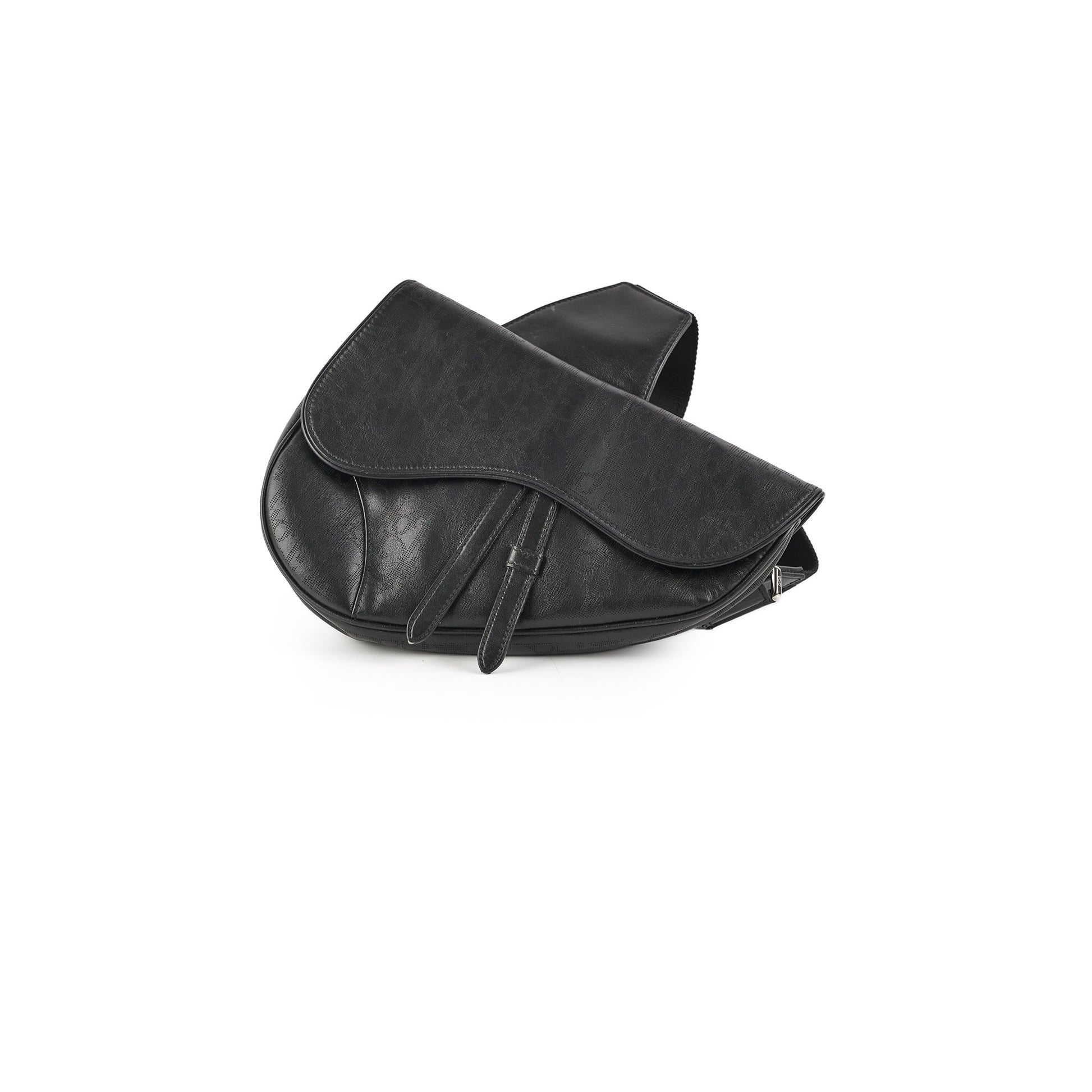 Dior Christian Mens Oblique Saddle Bag Leather Travel Bag