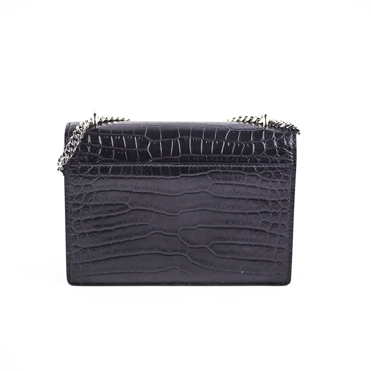 YSL Saint Laurent Sunset Corc Crossbody Bag Black Mini Embossed