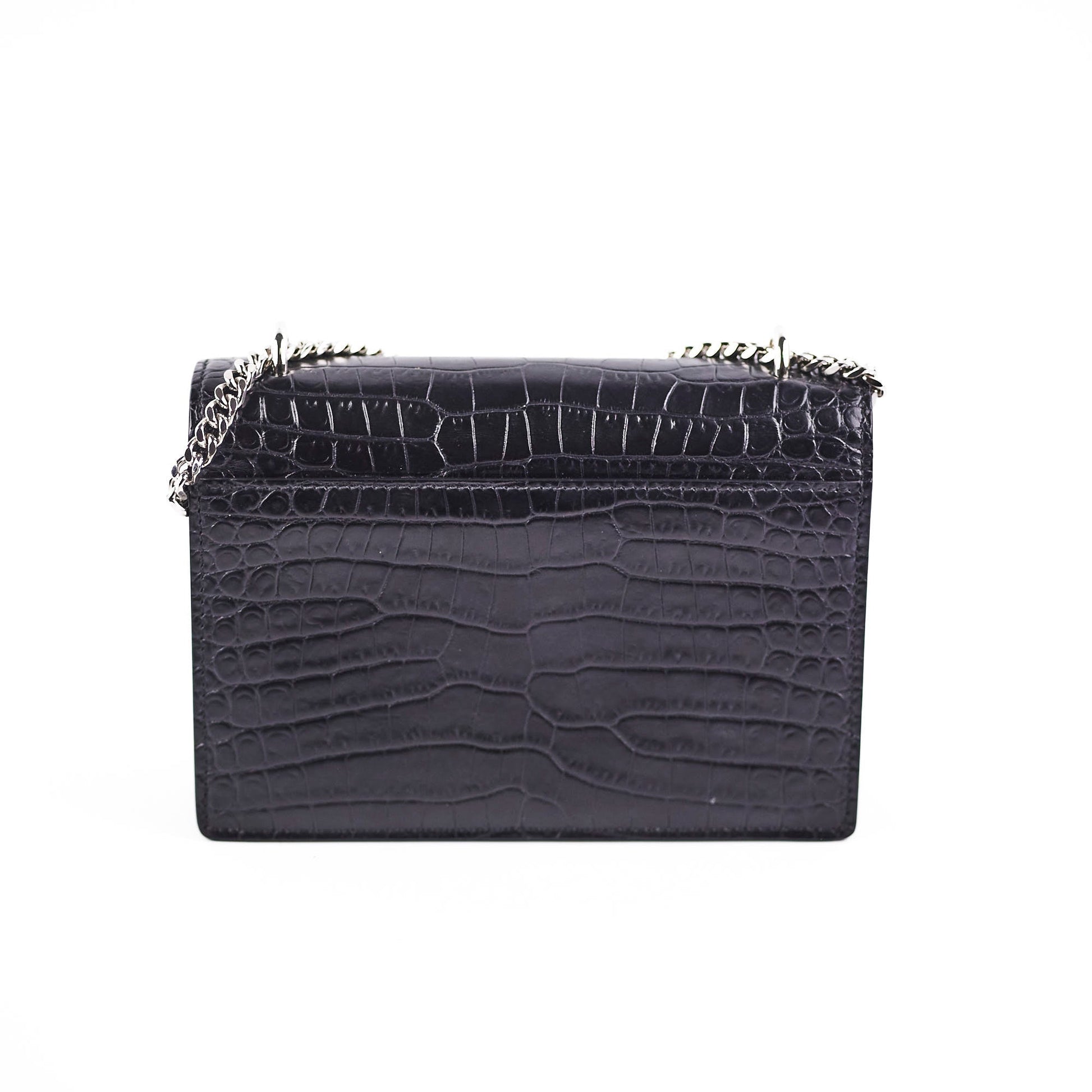 YSL Saint Laurent Sunset Corc Crossbody Bag Black Mini Embossed