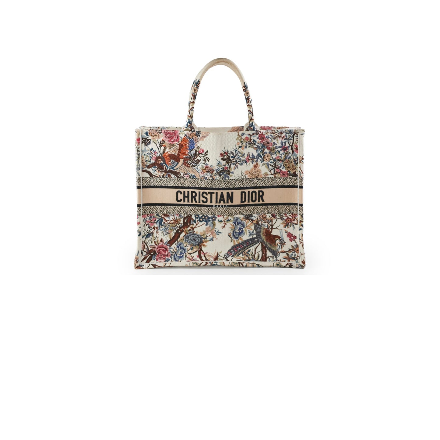 Dior Christian Embriodered Book Tote Large Tote Bag