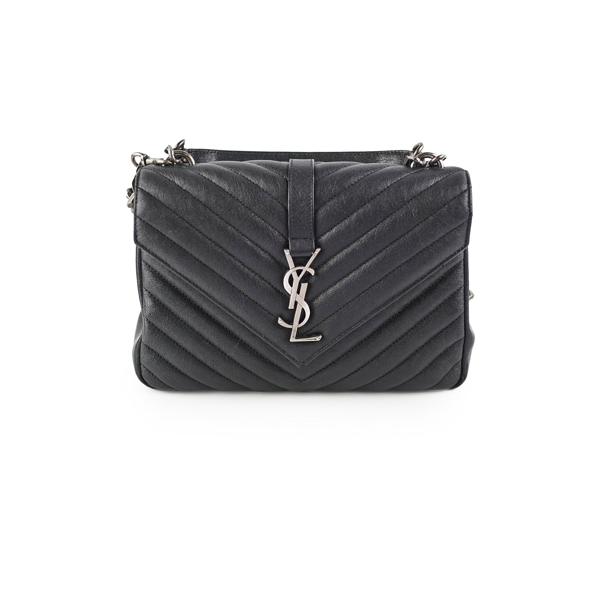 YSL Saint Laurent College Bag Black Medium Crossbody Bag College Black Bag