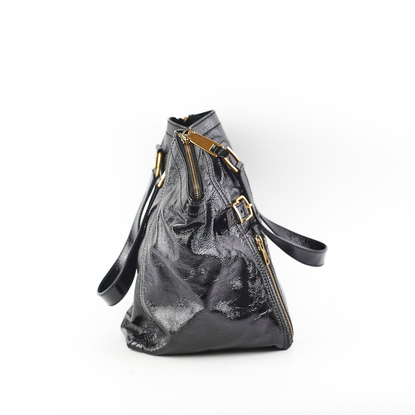 YSL Saint Laurent Downtown Bag Patent Black Travel Bag