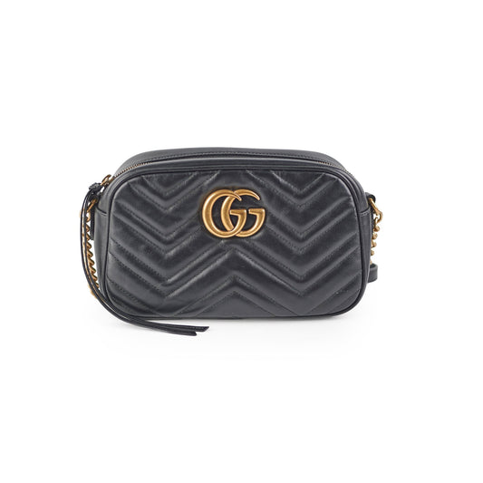 Gucci Marmont Camera Bag Black Small Crossbody Bag Black Bag