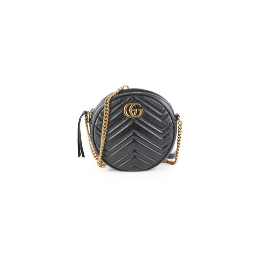Gucci Marmont Round Crossbody Black Crossbody Bag