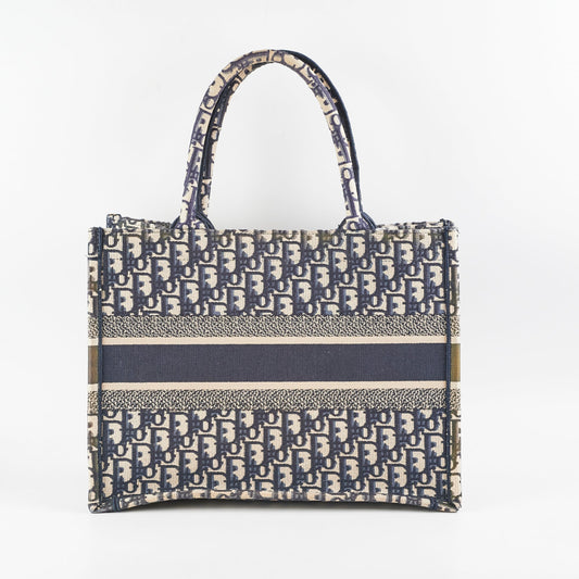 Dior Book Tote Oblique Navy Medium Tote Bag