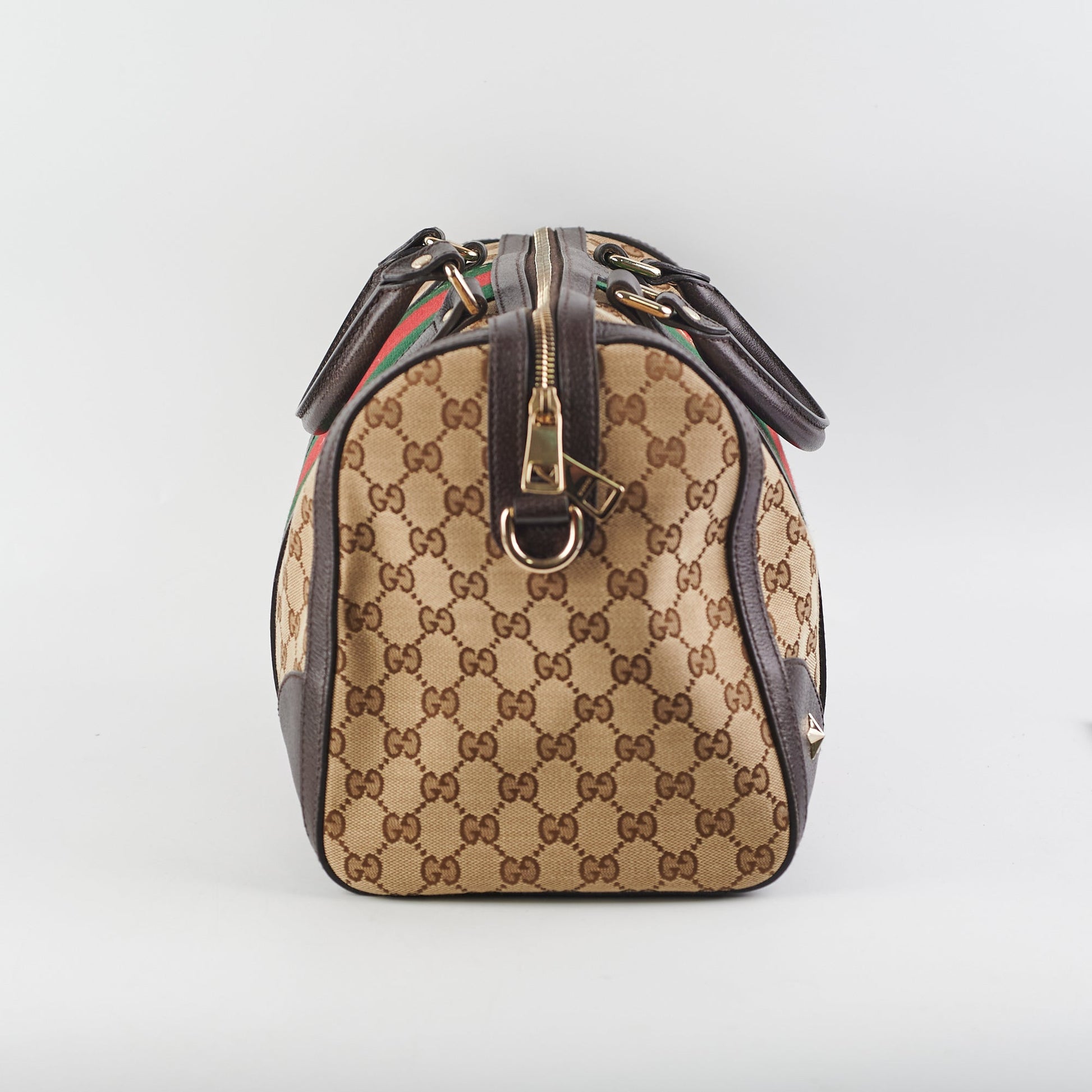 Gucci Boston Tote Canvas Monogram Shoulder Bag