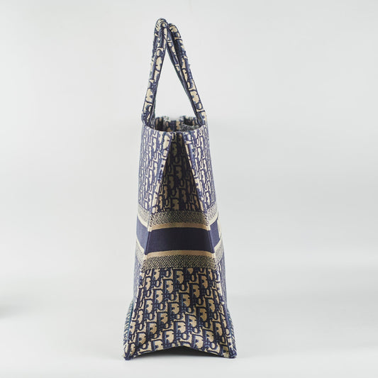 Dior Christian Book Tote Navy Large Tote Bag Book Tote Navy