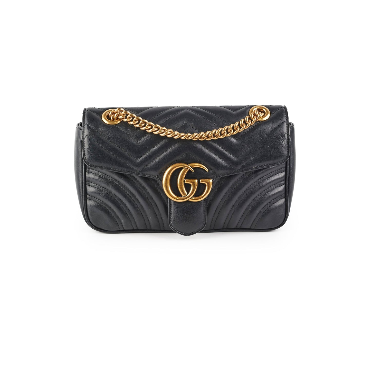Gucci Hold Marmont Shoulder Bag Black Small