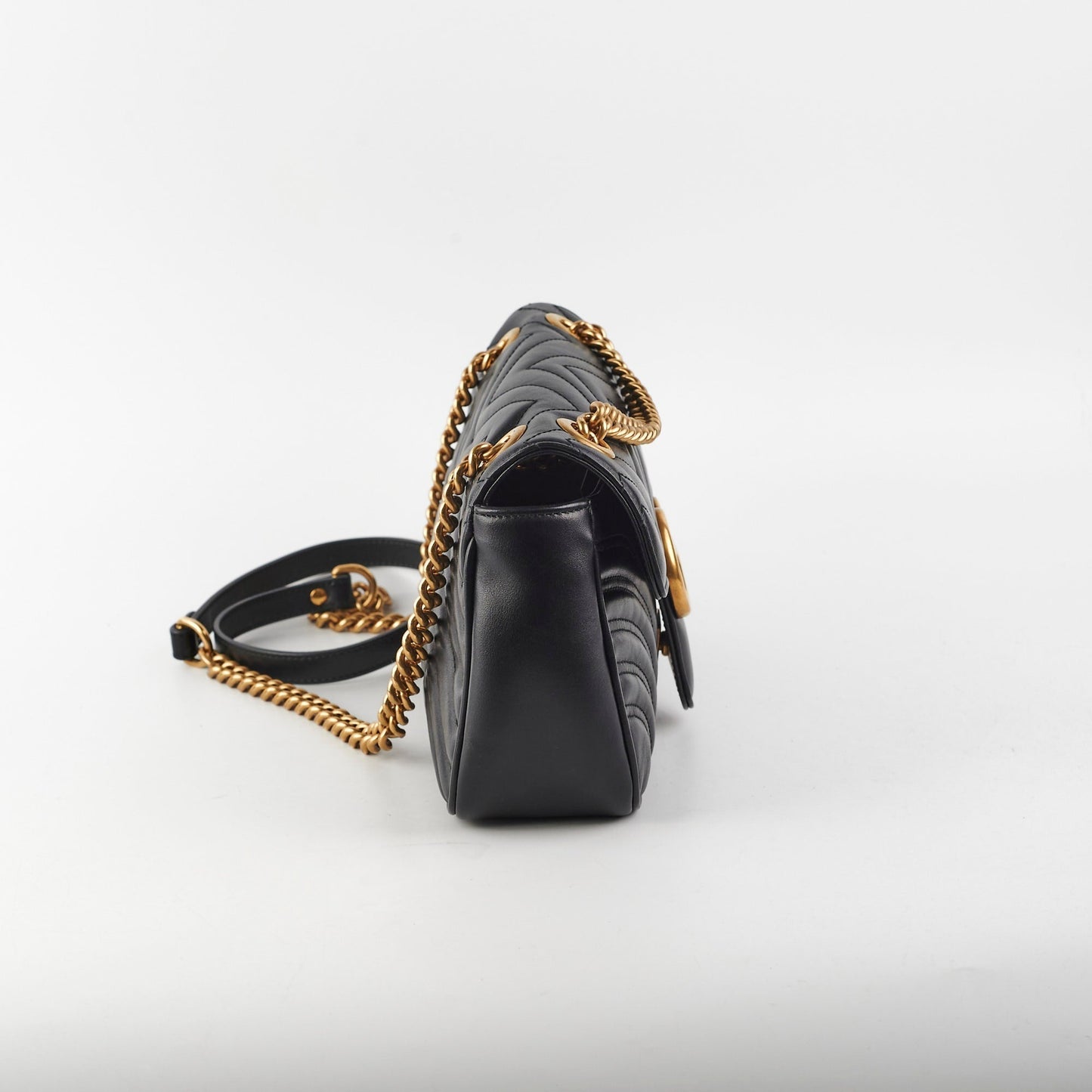 Gucci Hold Marmont Shoulder Bag Black Small