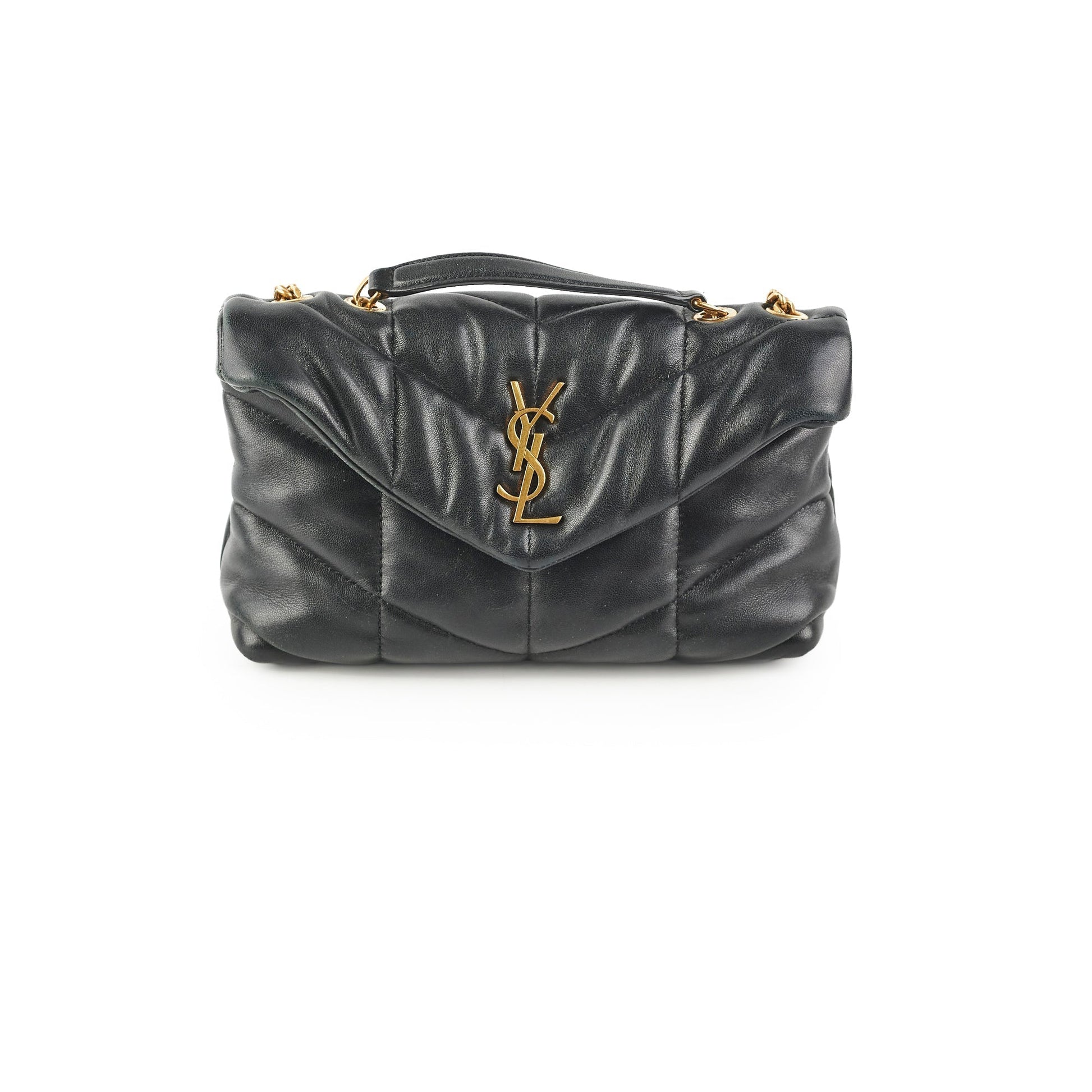 YSL Saint Laurent Puffer Crossbody Bag Black Toy