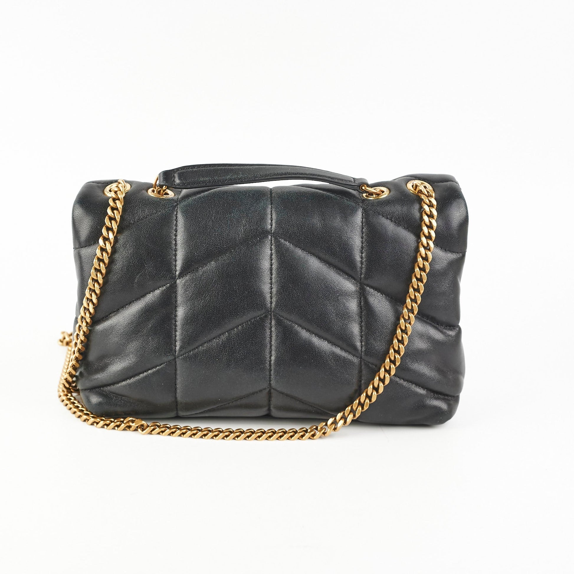 YSL Saint Laurent Puffer Crossbody Bag Black Toy
