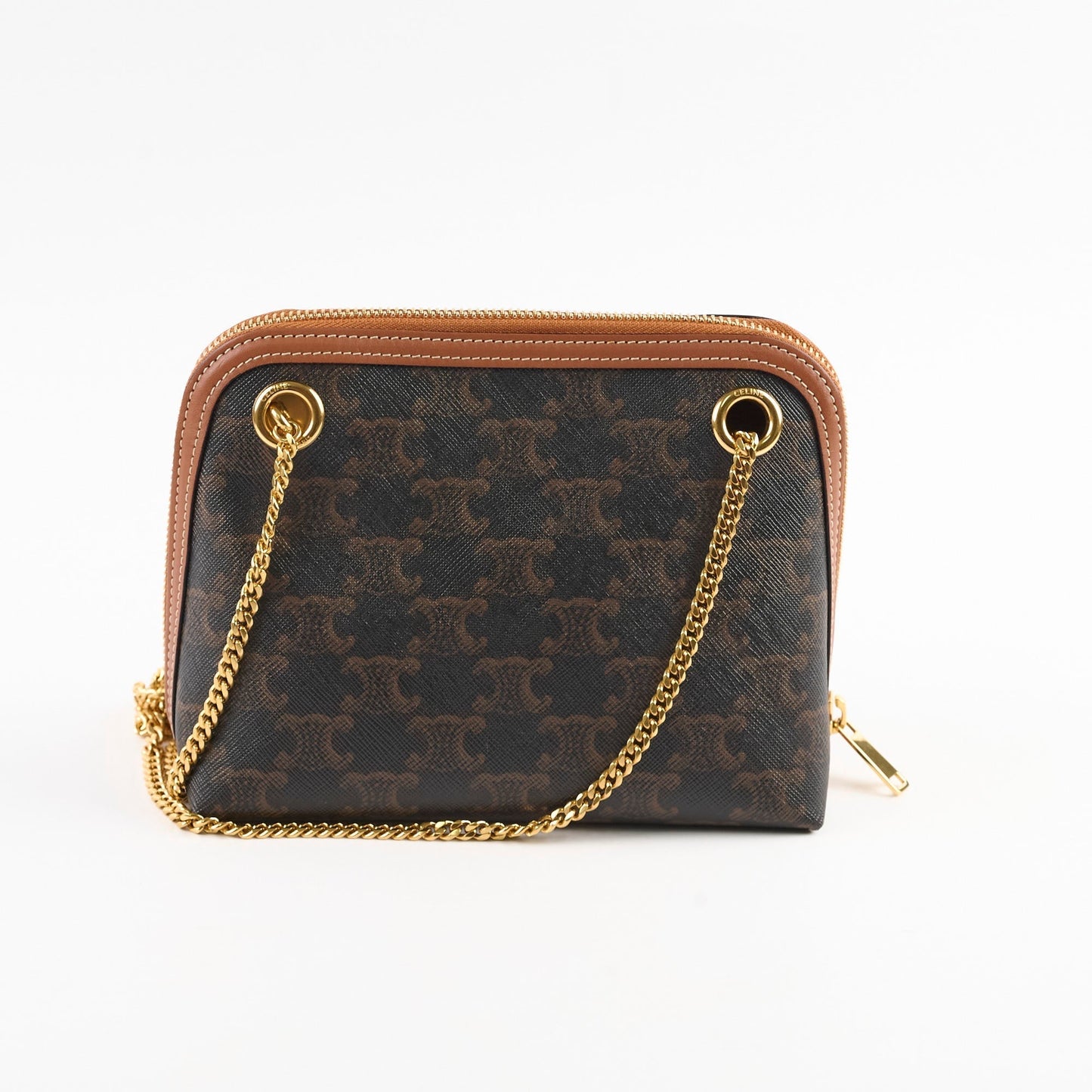 Luxury Chain Bag Triomphe Canvas Tan Travel Bag