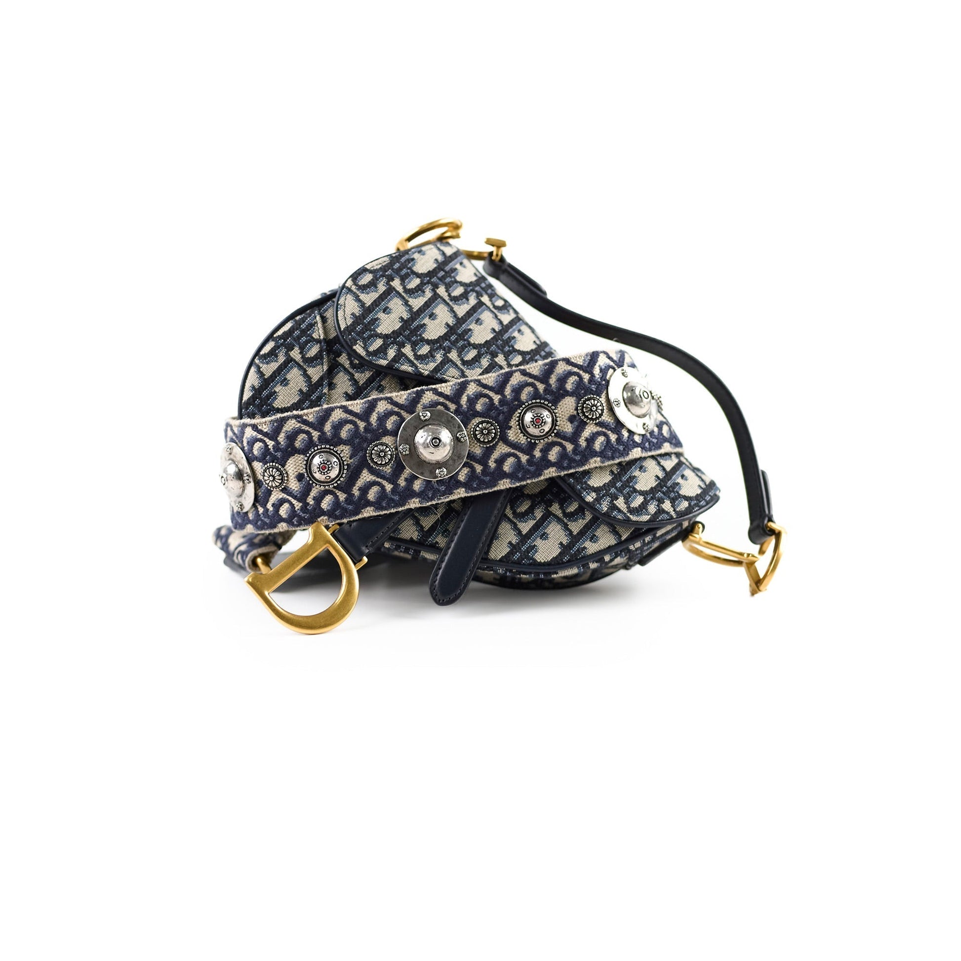 Dior Saddle Bag Oblique Blue Mini Crossbody Bag