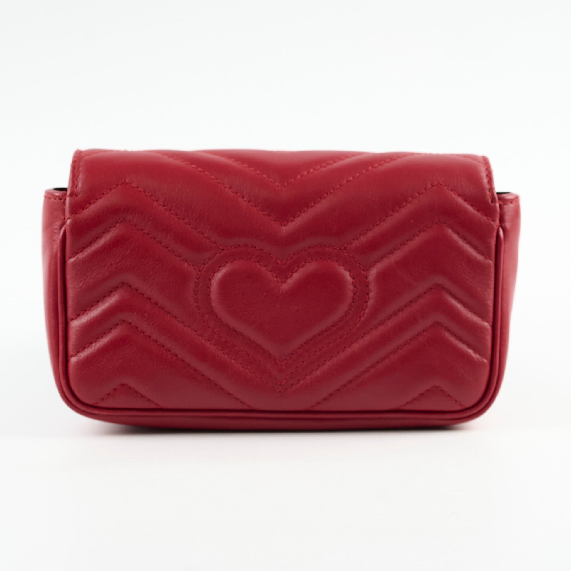 Gucci Super Marmont Crosbody Handbag Red Mini Travel Bag