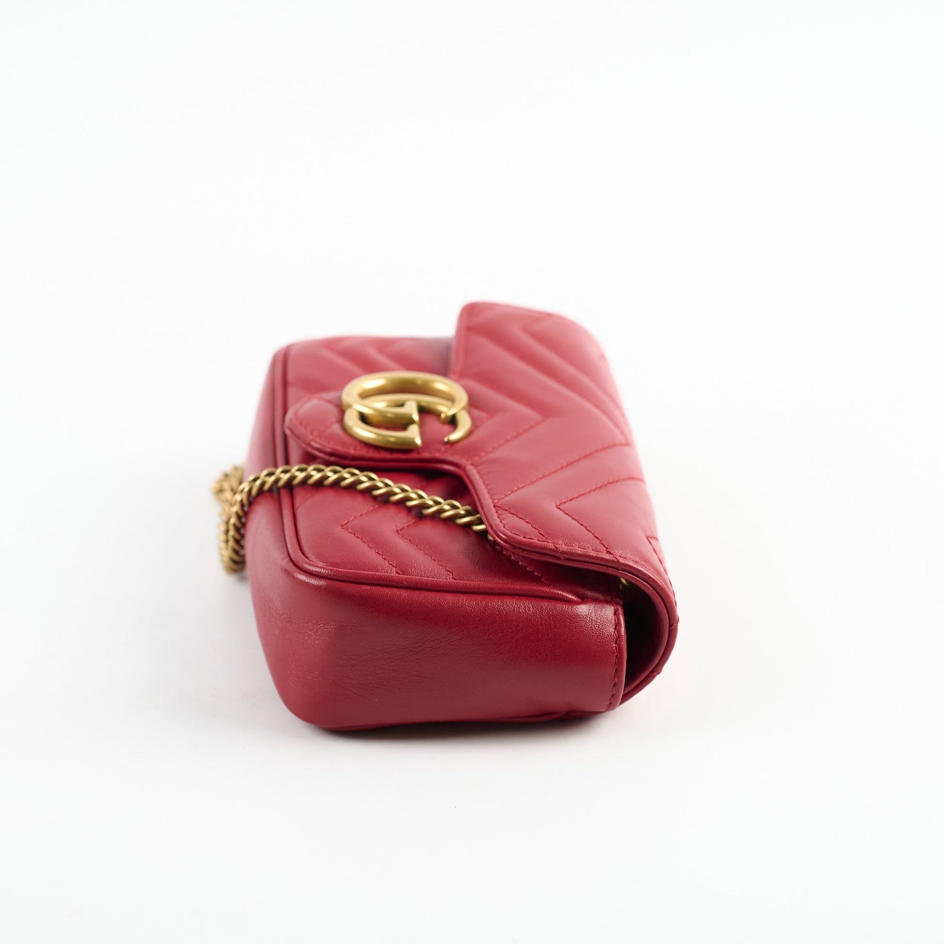 Gucci Super Marmont Crosbody Handbag Red Mini Travel Bag