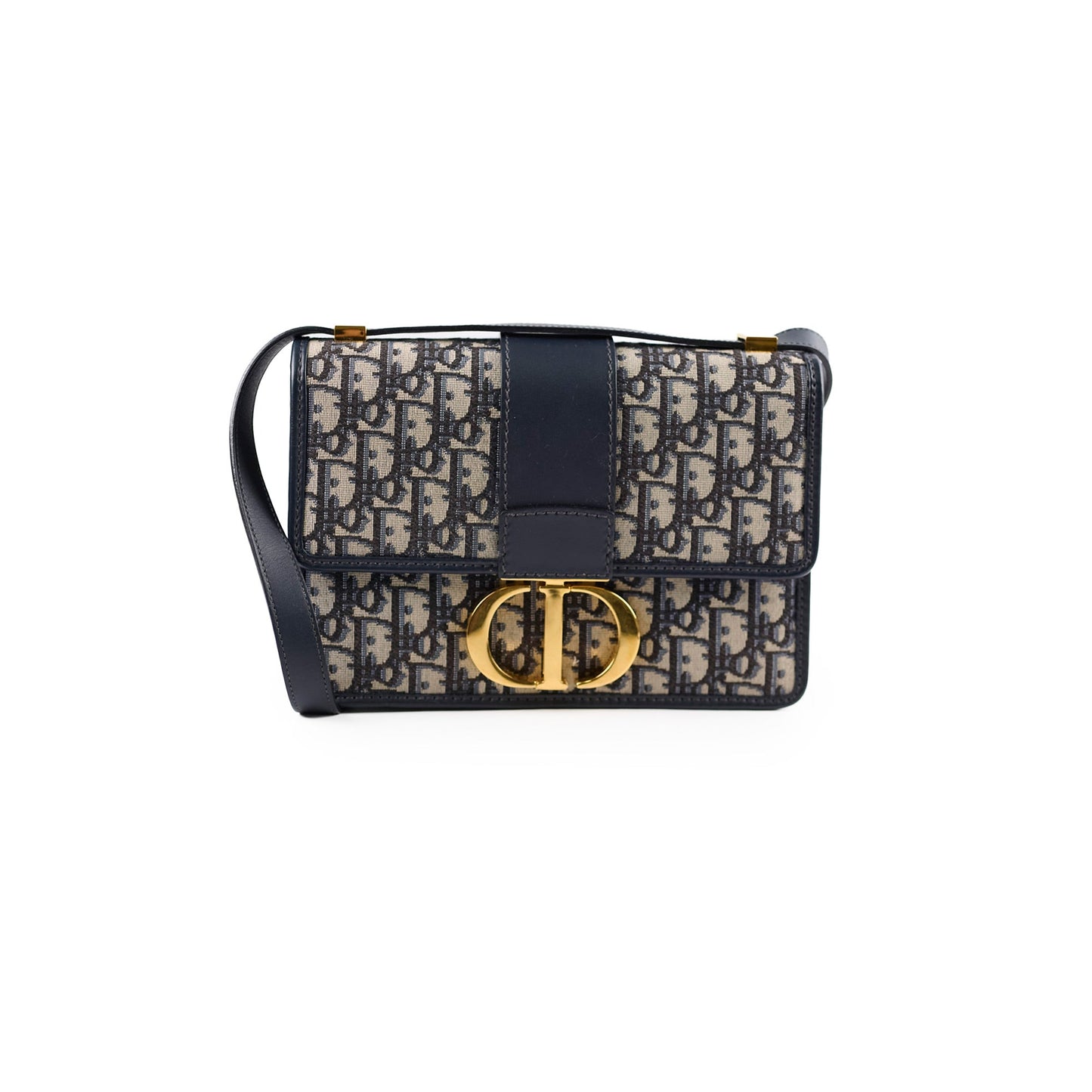 Dior Christian Montaigne Oblique Crossbody Bag Navy