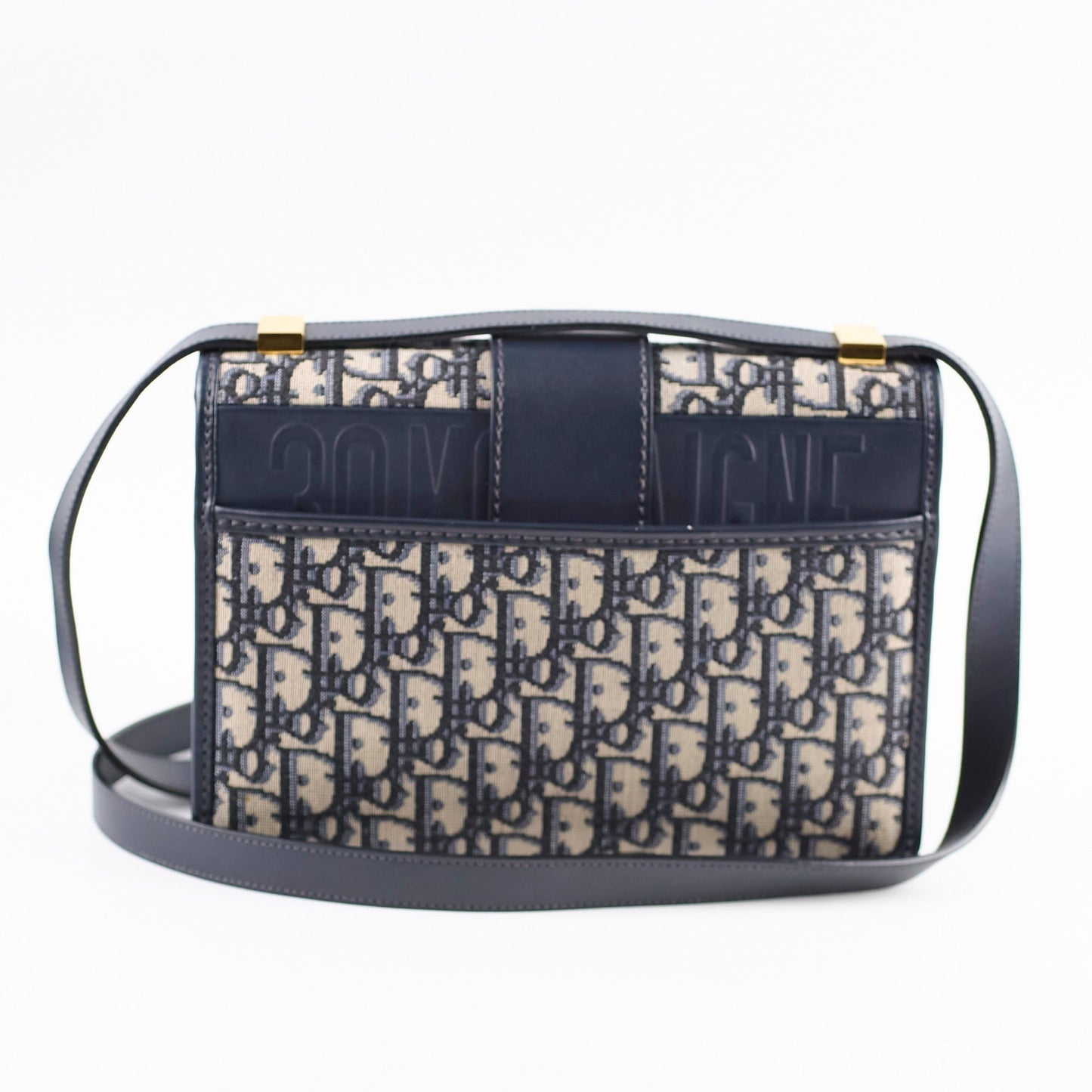 Dior Christian Montaigne Oblique Crossbody Bag Navy