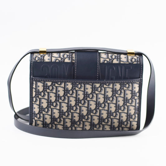 Dior Christian Montaigne Oblique Crossbody Bag Navy